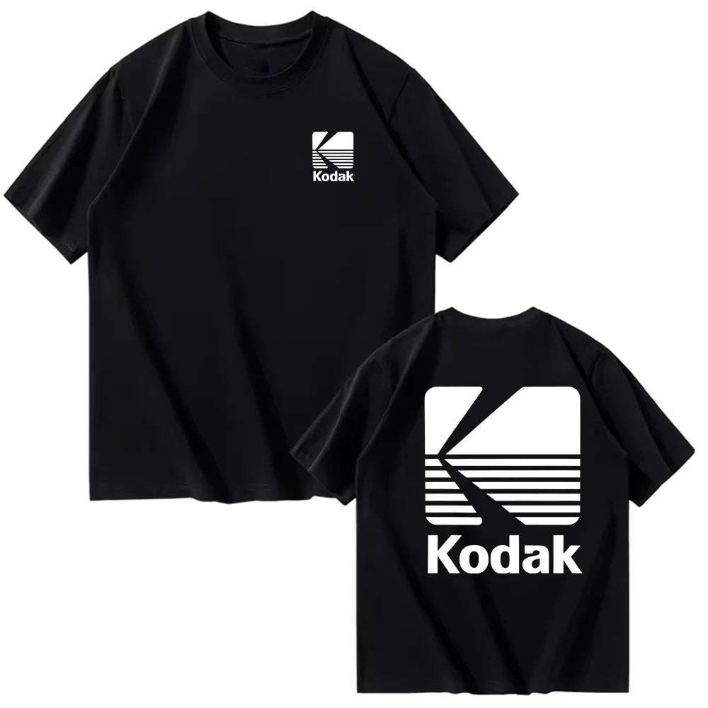 Kodak Summer Brand Bestseller Cool Printed 100% Cotton Men's T-shirt Daily Street Casual Sweat-absorbing Breathable Short Sleeve