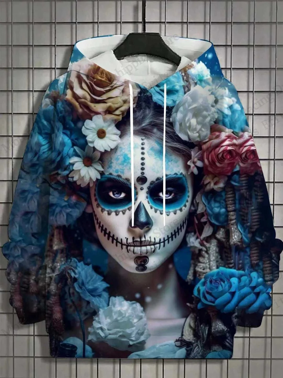 New Halloween Floral 3d Print Hoodie Women Fashion Sexy Girls Hoodies Sweatshirt Women Sweats Skull Coat Harajuku Clothes Female