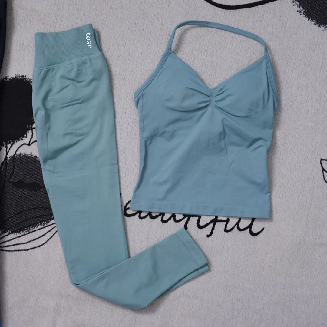 Yoga set Impact Strap Bra Sports Link Gym Running Strap Underwear Ipmact Strap Sports Seamless Bra Link Sports Yoga Sports Set-B