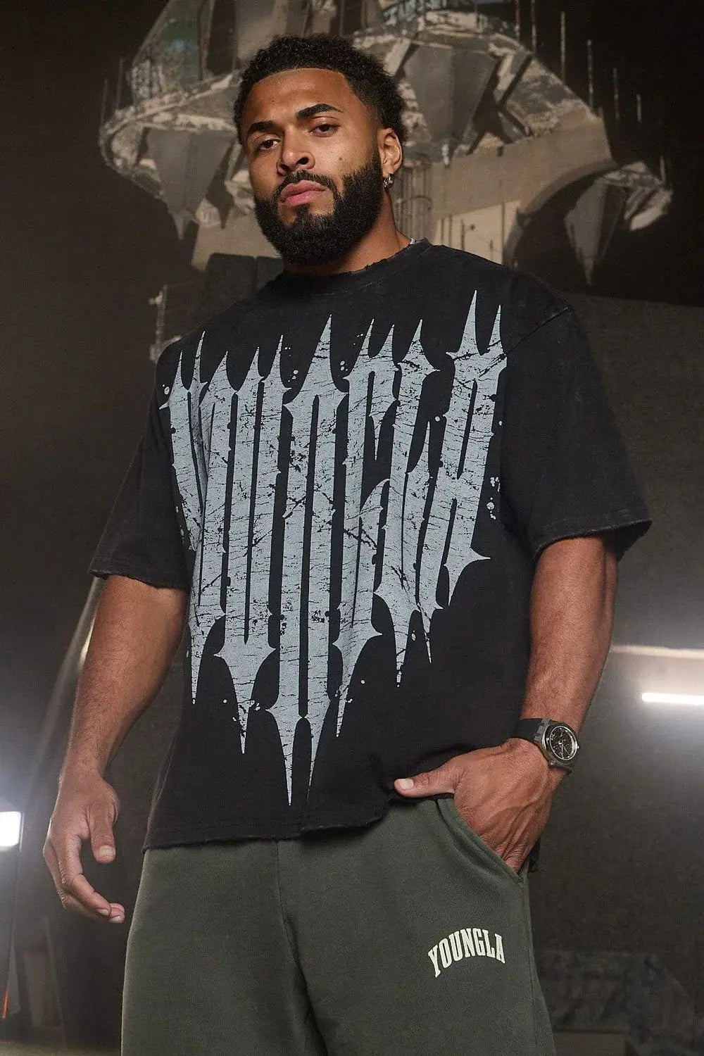 YA Men's Joggers Oversized fallow T-Shirt Summer Sports Fitness Cotton printing Short Sleeve Gym Running Training Short sleeve