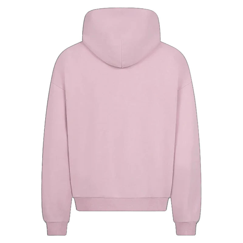 2025 New Men Clothing Tracksuit Hoodie Solid Color Warm Sweater Loose Oversized Sports Suit Pullover Pink Street Fashion