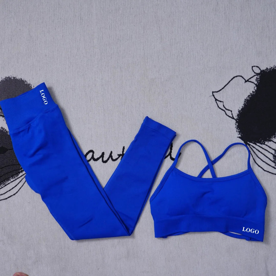 Yoga set Impact Strap Bra Sports Link Gym Running Strap Underwear Ipmact Strap Sports Seamless Bra Link Sports Yoga Sports Set-B