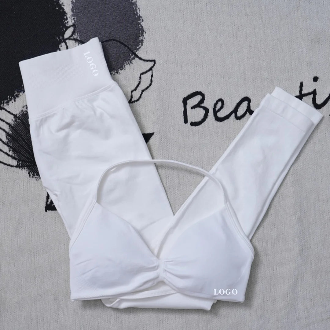 Yoga set Impact Strap Bra Sports Link Gym Running Strap Underwear Ipmact Strap Sports Seamless Bra Link Sports Yoga Sports Set-B