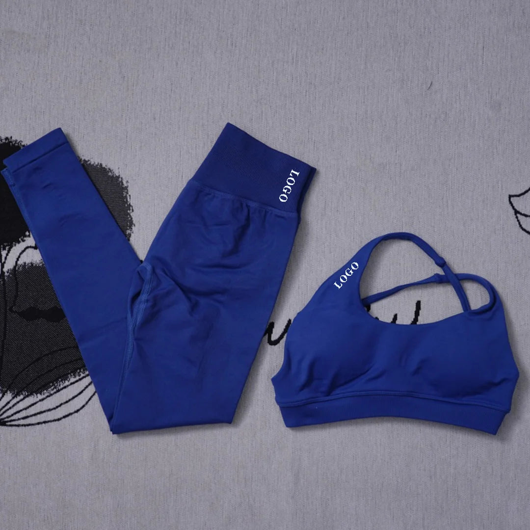 Yoga set Impact Strap Bra Sports Link Gym Running Strap Underwear Ipmact Strap Sports Seamless Bra Link Sports Yoga Sports Set-B