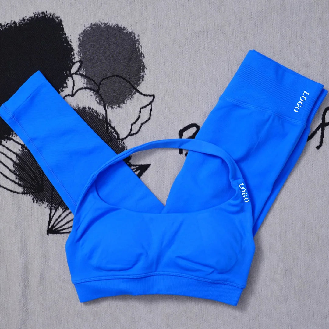 Yoga set Impact Strap Bra Sports Link Gym Running Strap Underwear Ipmact Strap Sports Seamless Bra Link Sports Yoga Sports Set-B