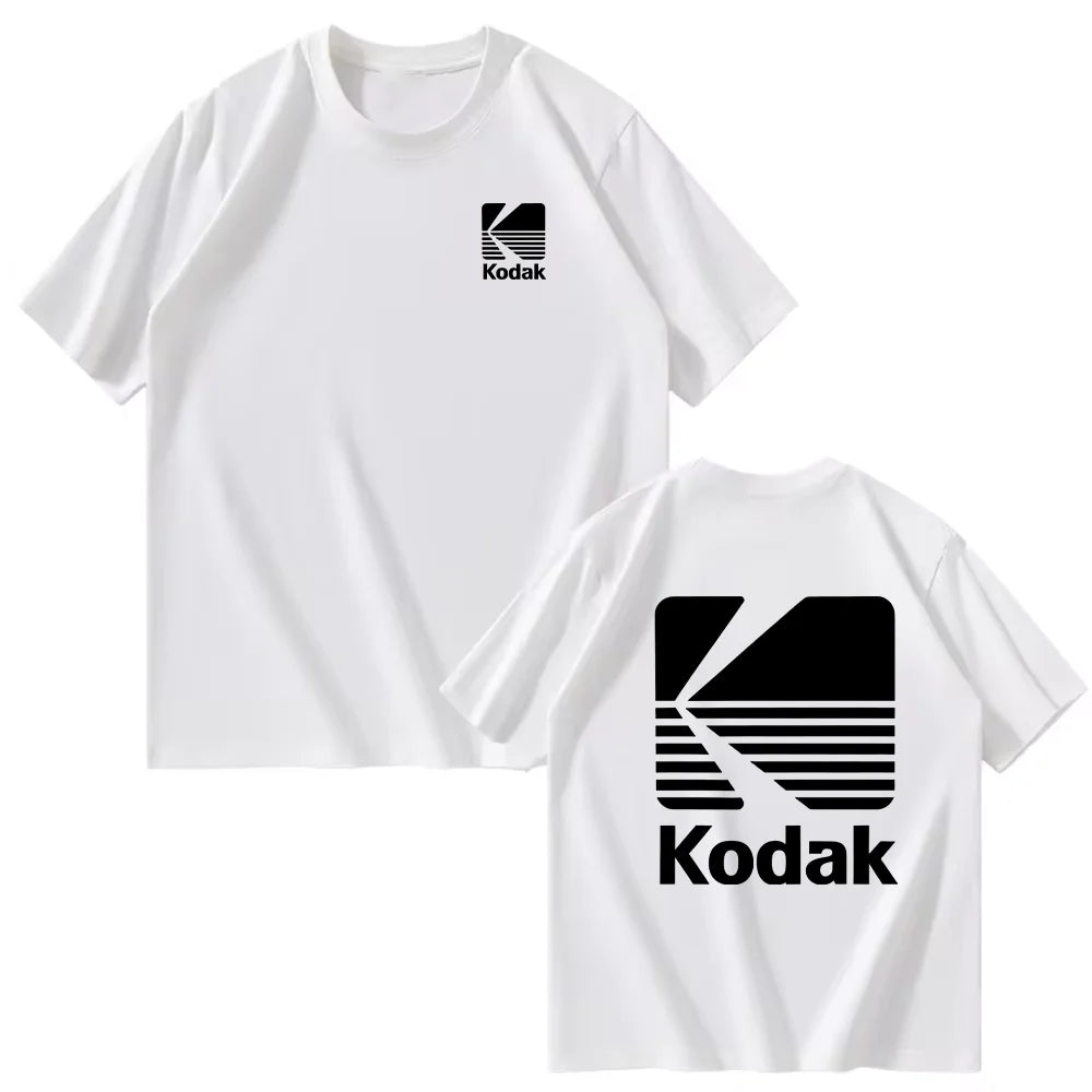 Kodak Summer Brand Bestseller Cool Printed 100% Cotton Men's T-shirt Daily Street Casual Sweat-absorbing Breathable Short Sleeve
