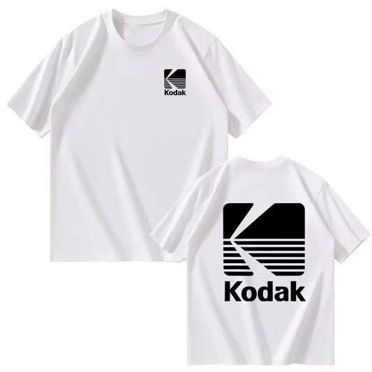 Kodak Summer Brand Bestseller Cool Printed 100% Cotton Men's T-shirt Daily Street Casual Sweat-absorbing Breathable Short Sleeve