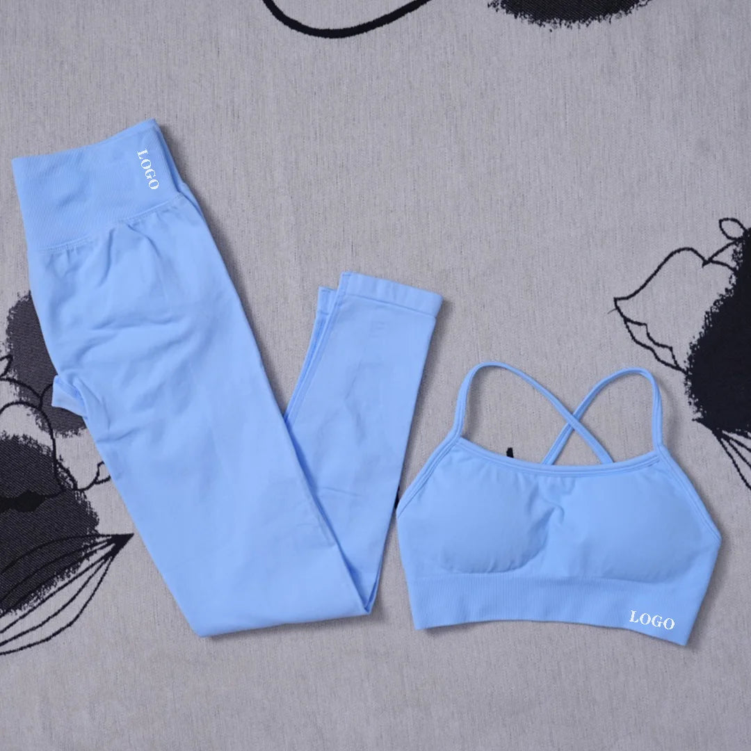 Yoga set Impact Strap Bra Sports Link Gym Running Strap Underwear Ipmact Strap Sports Seamless Bra Link Sports Yoga Sports Set-B