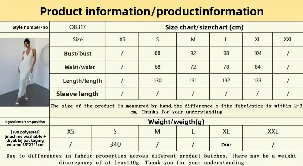 2025 Women Cross Summer Dress Long Skirt for border Fashion Elegant Beauty V-neck European and American Bareback Hanging Neck