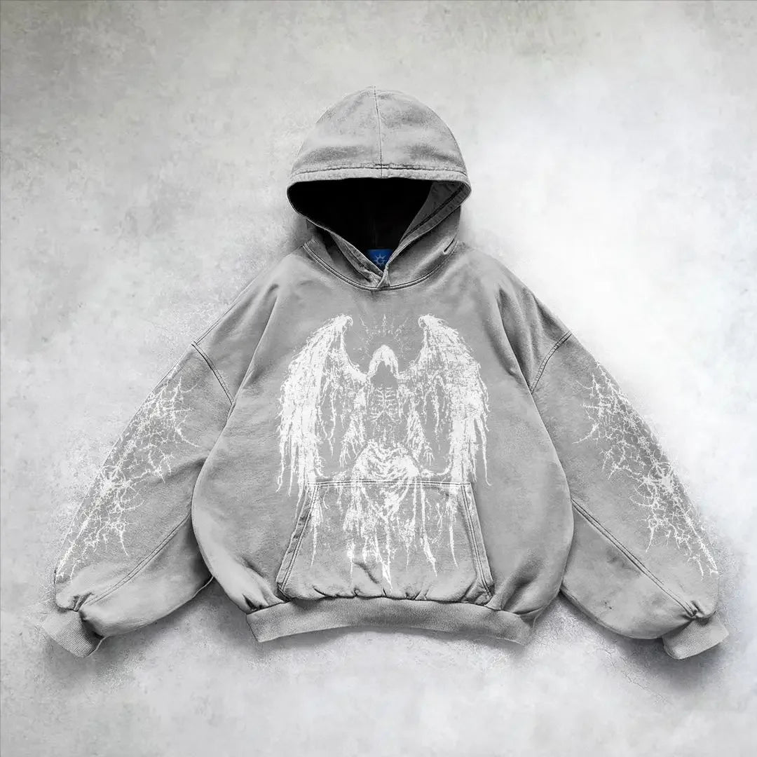 Harajuku gothic clothes sweatshirt hoodie skull wonton print hoodies y2k tops oversized women goth new couples goth streetwear