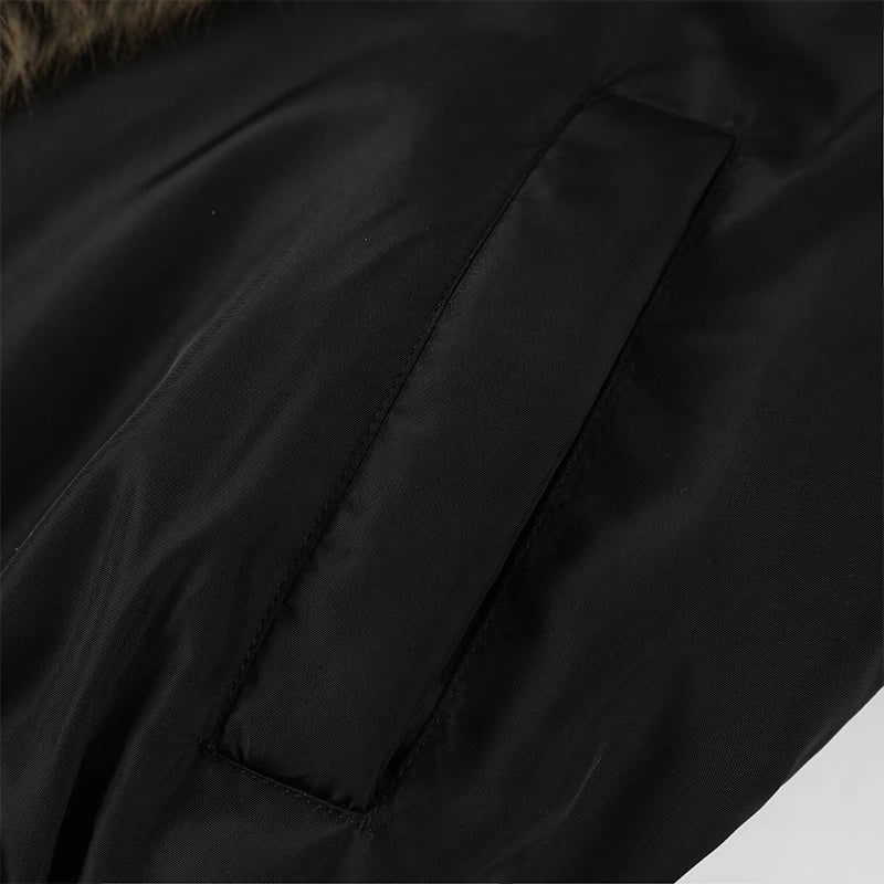 Street Faux Fur Patchwork Cropped Coats Women Loose Lapel Full Sleeve Pockets Warm Jackets 2025 Winter Lady Fashion Outwear