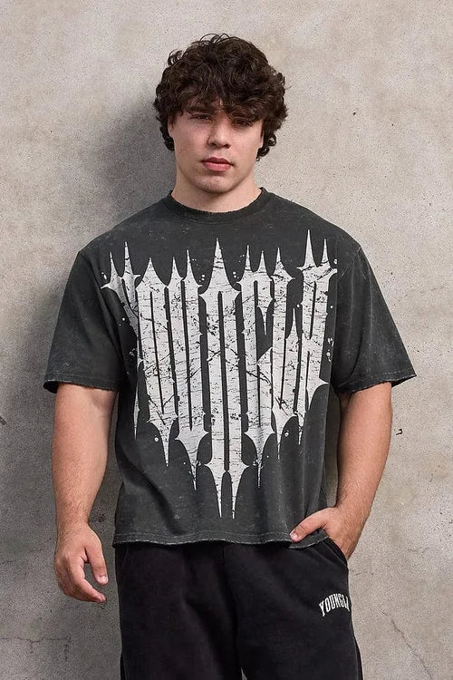 YA Men's Joggers Oversized fallow T-Shirt Summer Sports Fitness Cotton printing Short Sleeve Gym Running Training Short sleeve