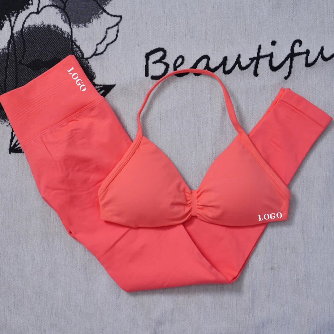 Yoga set Impact Strap Bra Sports Link Gym Running Strap Underwear Ipmact Strap Sports Seamless Bra Link Sports Yoga Sports Set-B