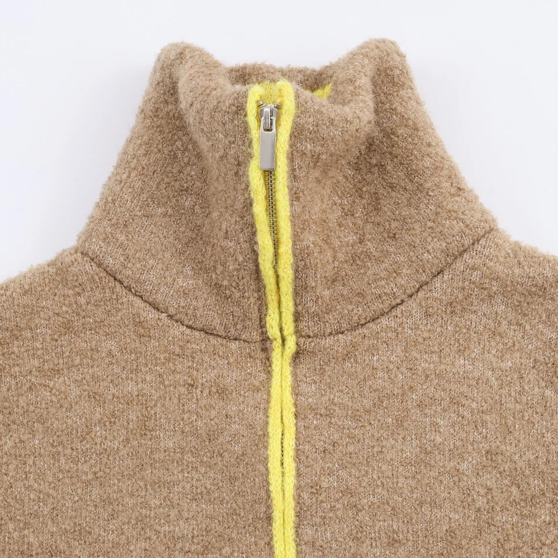 2025 New Winter Cardigans Jackets Fashion Women Loose Contrasting Color Pilot Zipper Coats Casual Streetwear Thicken Outerwear