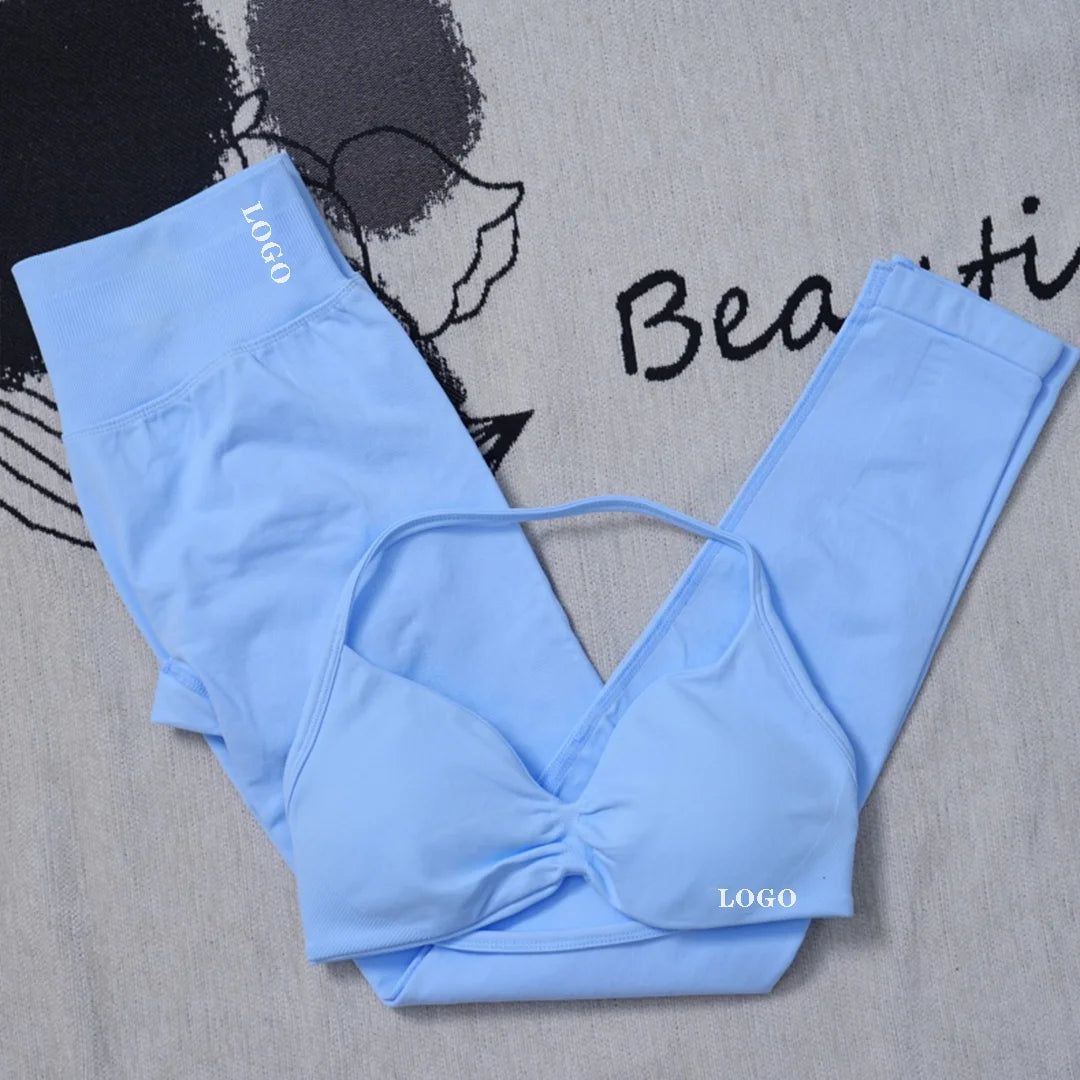 Yoga set Impact Strap Bra Sports Link Gym Running Strap Underwear Ipmact Strap Sports Seamless Bra Link Sports Yoga Sports Set-B