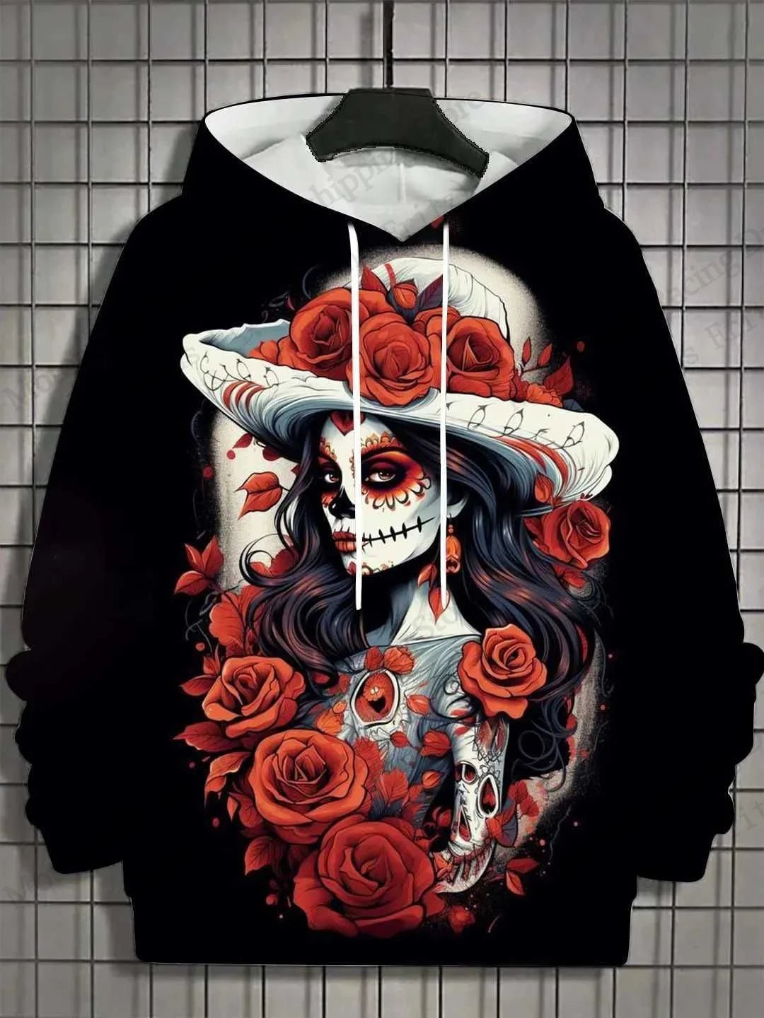 New Halloween Floral 3d Print Hoodie Women Fashion Sexy Girls Hoodies Sweatshirt Women Sweats Skull Coat Harajuku Clothes Female