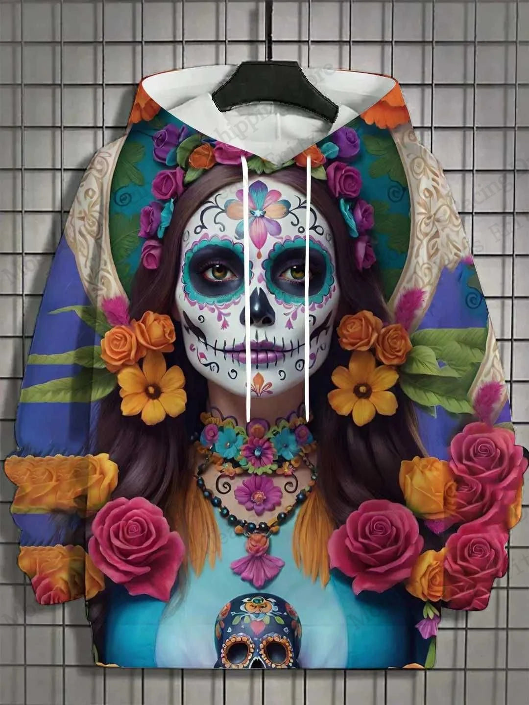 New Halloween Floral 3d Print Hoodie Women Fashion Sexy Girls Hoodies Sweatshirt Women Sweats Skull Coat Harajuku Clothes Female