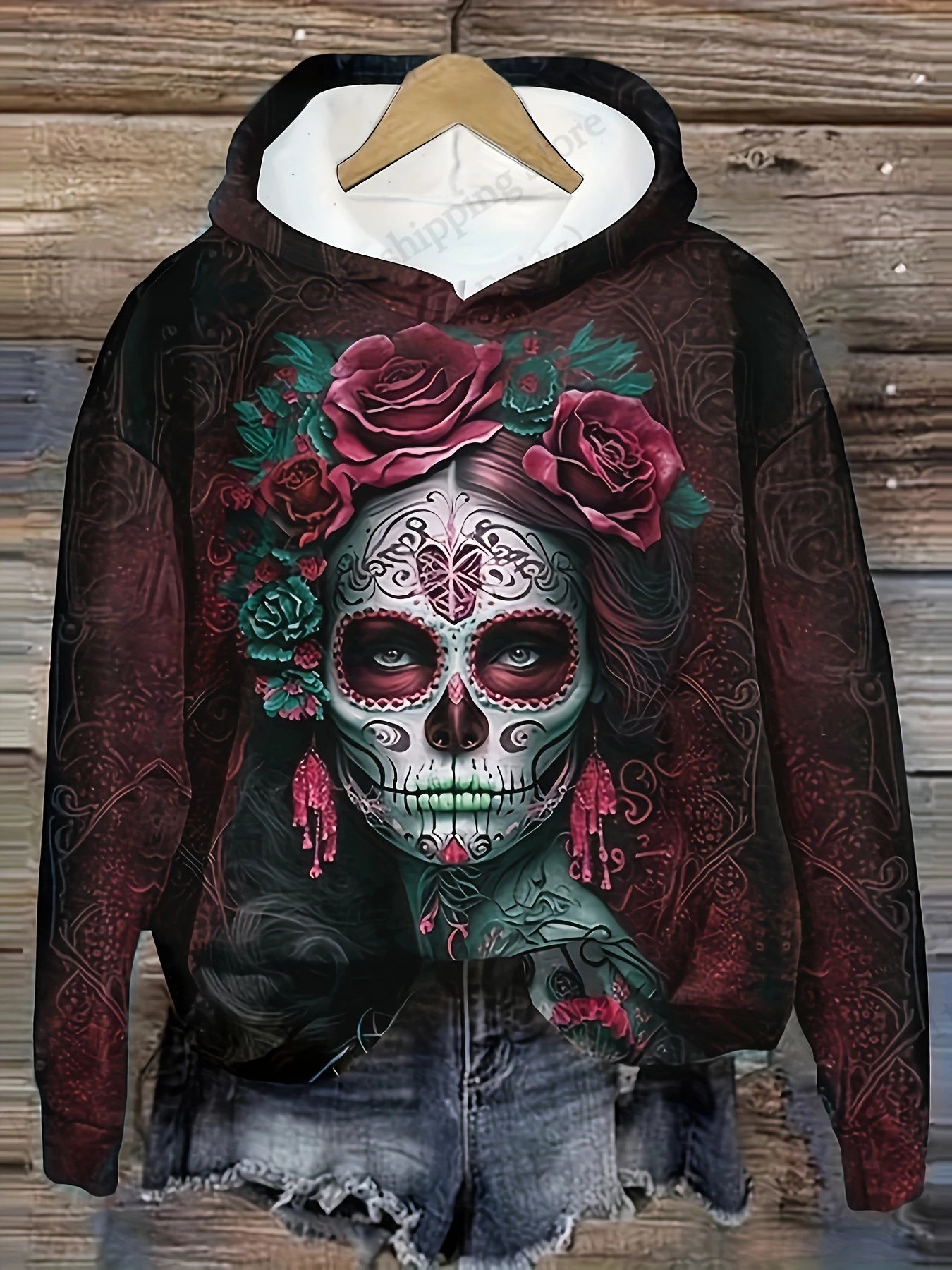 New Halloween Floral 3d Print Hoodie Women Fashion Sexy Girls Hoodies Sweatshirt Women Sweats Skull Coat Harajuku Clothes Female