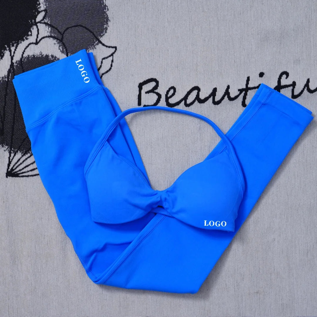 Yoga set Impact Strap Bra Sports Link Gym Running Strap Underwear Ipmact Strap Sports Seamless Bra Link Sports Yoga Sports Set-B