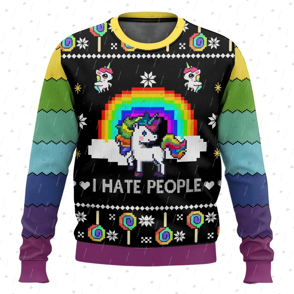 Christmas Ugly Sweater Cosplay Santa Claus Pet Anime Cartoon Skull Vintage 3DPrint Harajuku Winter Pullover Funny Long Sleeves 1