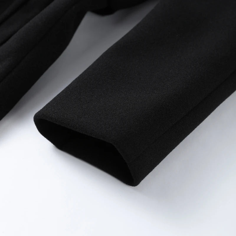 Street Faux Fur Patchwork Cropped Coats Women Loose Lapel Full Sleeve Pockets Warm Jackets 2025 Winter Lady Fashion Outwear