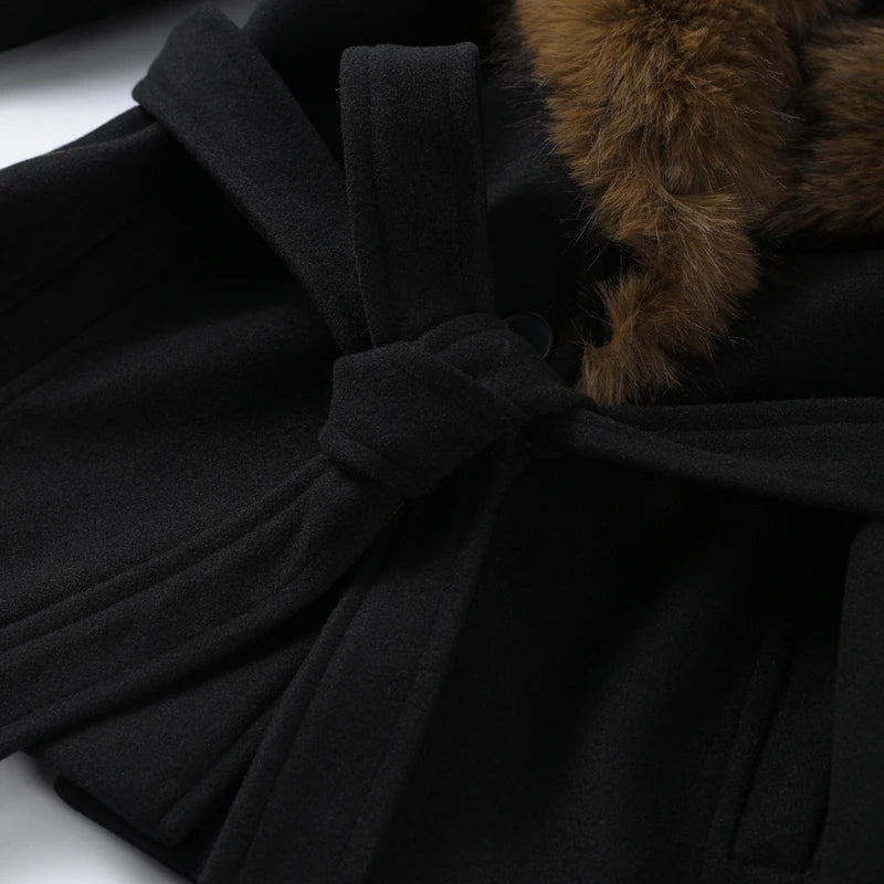 Street Faux Fur Patchwork Cropped Coats Women Loose Lapel Full Sleeve Pockets Warm Jackets 2025 Winter Lady Fashion Outwear