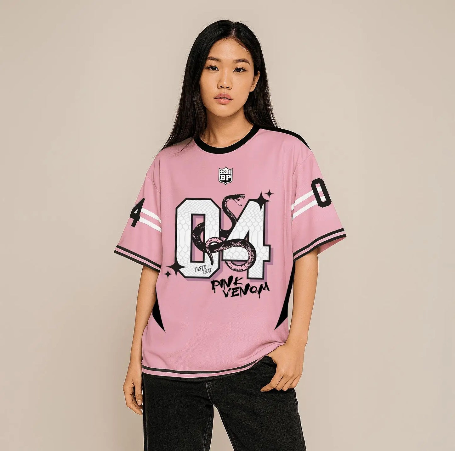 Pink Venom Jersey Korean Kpop Trend Style Name Option Men's Quick-drying T-Shirts Comfy Stylish Street Casual Plus Size Unisex