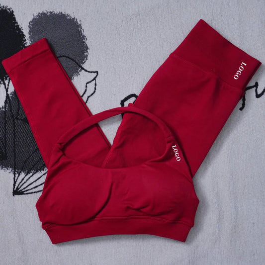 Yoga set Impact Strap Bra Sports Link Gym Running Strap Underwear Ipmact Strap Sports Seamless Bra Link Sports Yoga Sports Set-B