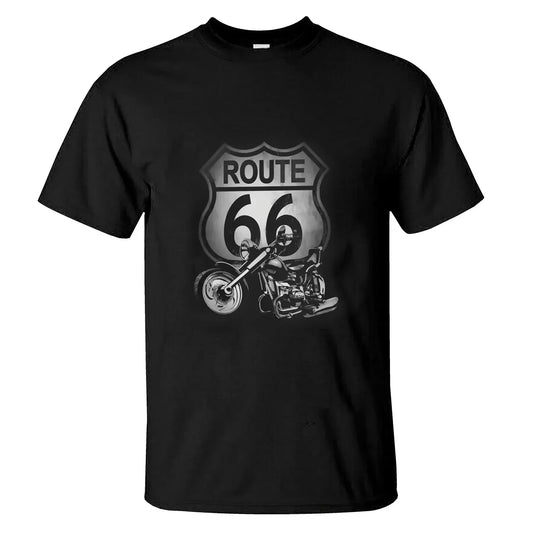 Streetwear US Route 66 Motorcycle Road Men T-Shirt Motor Women Short Sleeve Vintage Kid Cotton Tshirt Oversized Kid Tshirt Y2k