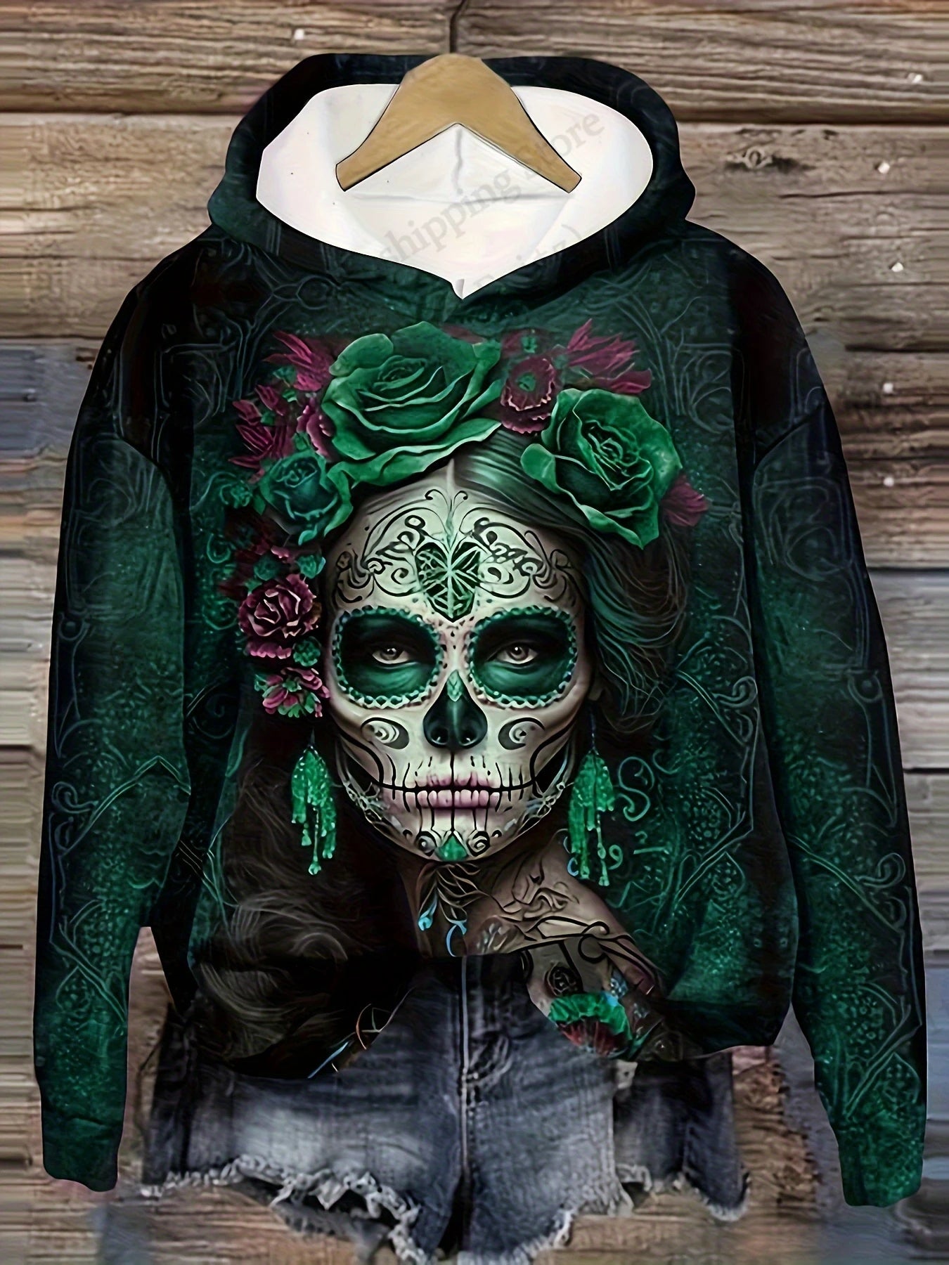 New Halloween Floral 3d Print Hoodie Women Fashion Sexy Girls Hoodies Sweatshirt Women Sweats Skull Coat Harajuku Clothes Female