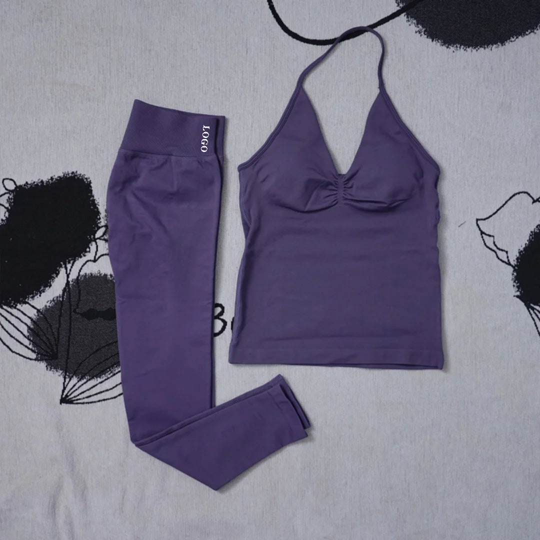 Yoga set Impact Strap Bra Sports Link Gym Running Strap Underwear Ipmact Strap Sports Seamless Bra Link Sports Yoga Sports Set-B