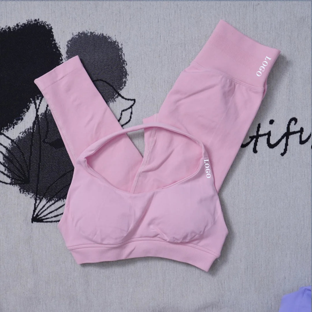 Yoga set Impact Strap Bra Sports Link Gym Running Strap Underwear Ipmact Strap Sports Seamless Bra Link Sports Yoga Sports Set-B