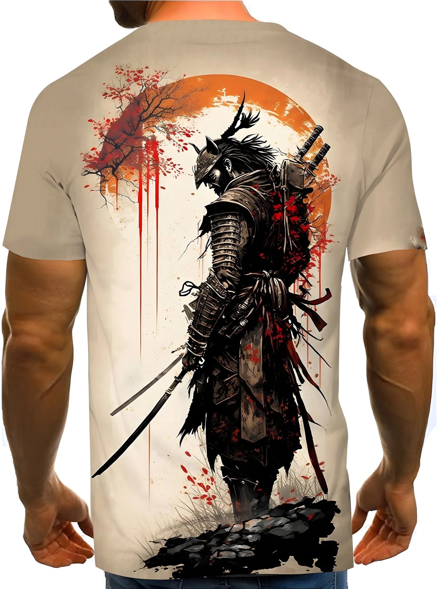 Vintage Samurai T-shirts For Men 3D Japan Style Print Short Sleeve Tops Street Hip Hop Streetwear Ninja Tees Men's T Shirt 6XL