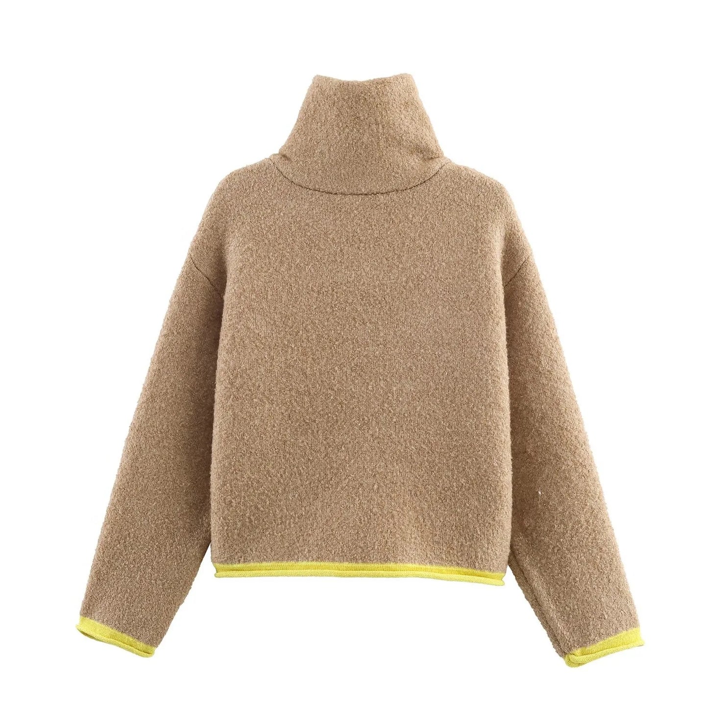 2025 New Winter Cardigans Jackets Fashion Women Loose Contrasting Color Pilot Zipper Coats Casual Streetwear Thicken Outerwear