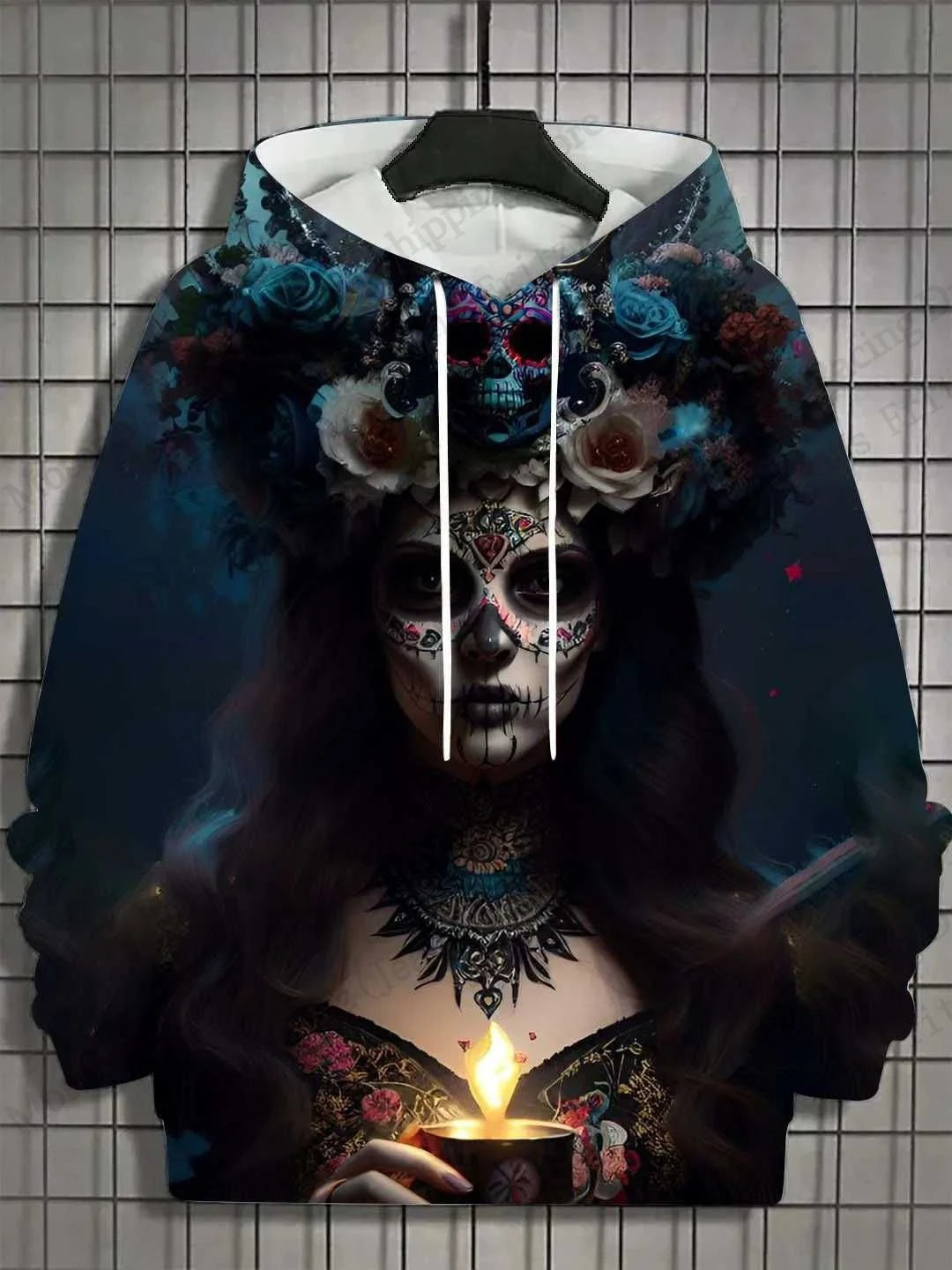 New Halloween Floral 3d Print Hoodie Women Fashion Sexy Girls Hoodies Sweatshirt Women Sweats Skull Coat Harajuku Clothes Female