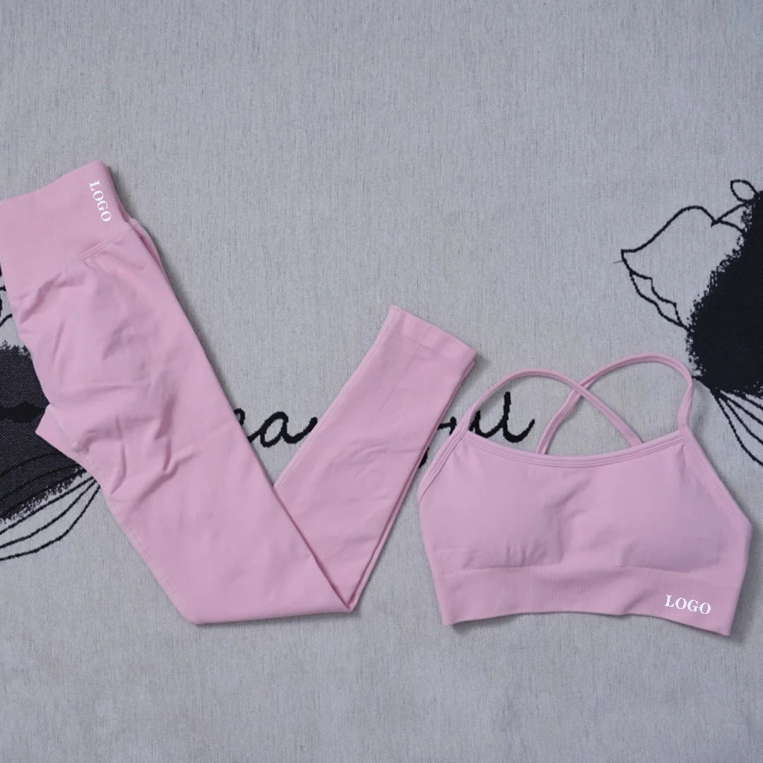 Yoga set Impact Strap Bra Sports Link Gym Running Strap Underwear Ipmact Strap Sports Seamless Bra Link Sports Yoga Sports Set-B