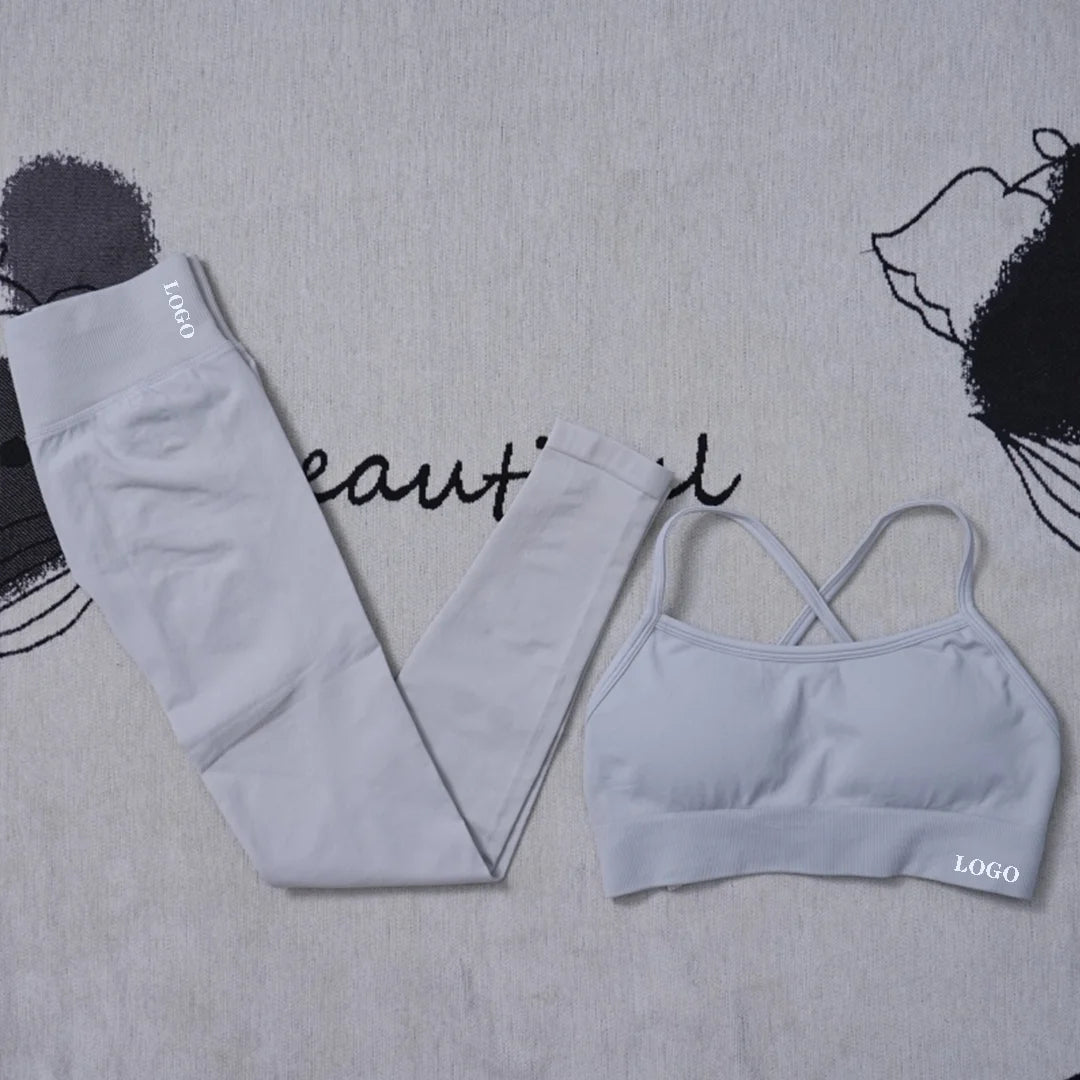 Yoga set Impact Strap Bra Sports Link Gym Running Strap Underwear Ipmact Strap Sports Seamless Bra Link Sports Yoga Sports Set-B