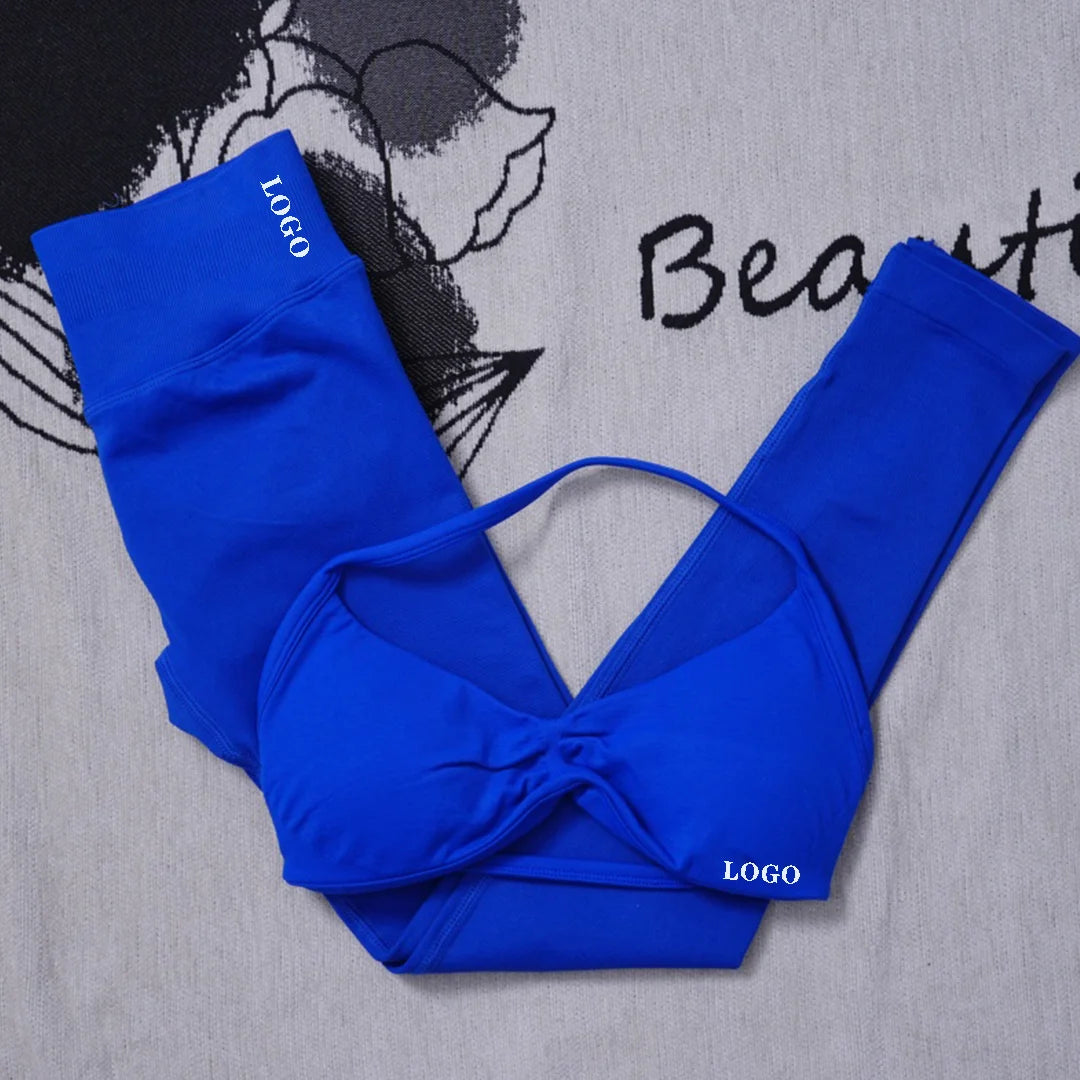 Yoga set Impact Strap Bra Sports Link Gym Running Strap Underwear Ipmact Strap Sports Seamless Bra Link Sports Yoga Sports Set-B