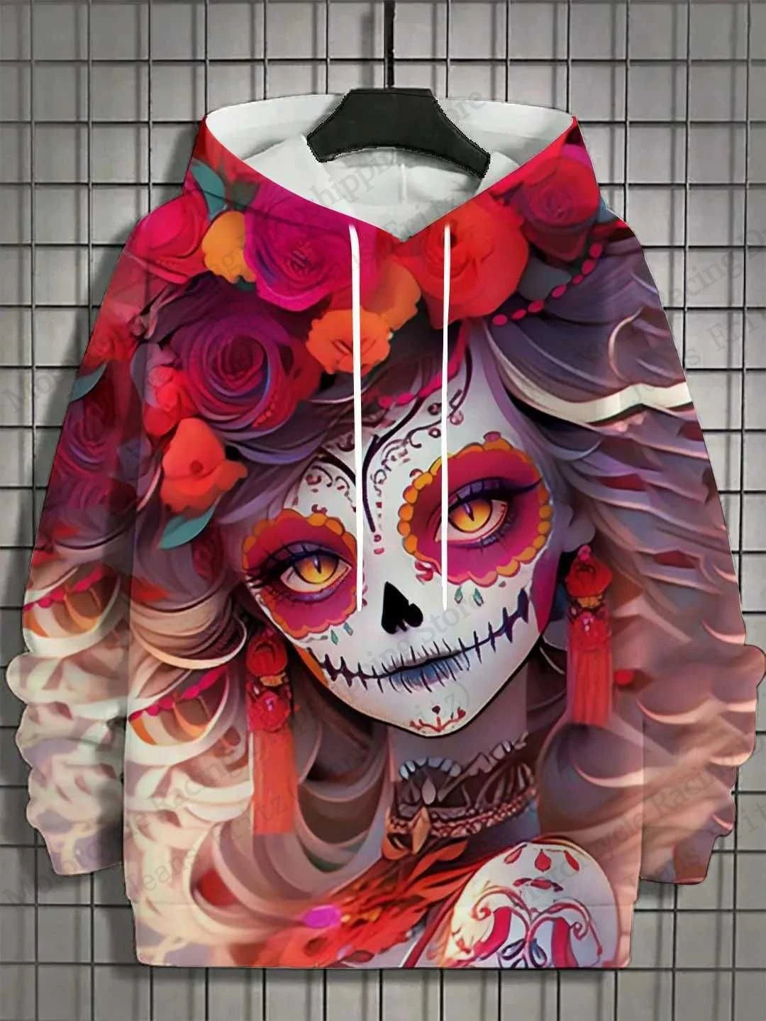 New Halloween Floral 3d Print Hoodie Women Fashion Sexy Girls Hoodies Sweatshirt Women Sweats Skull Coat Harajuku Clothes Female