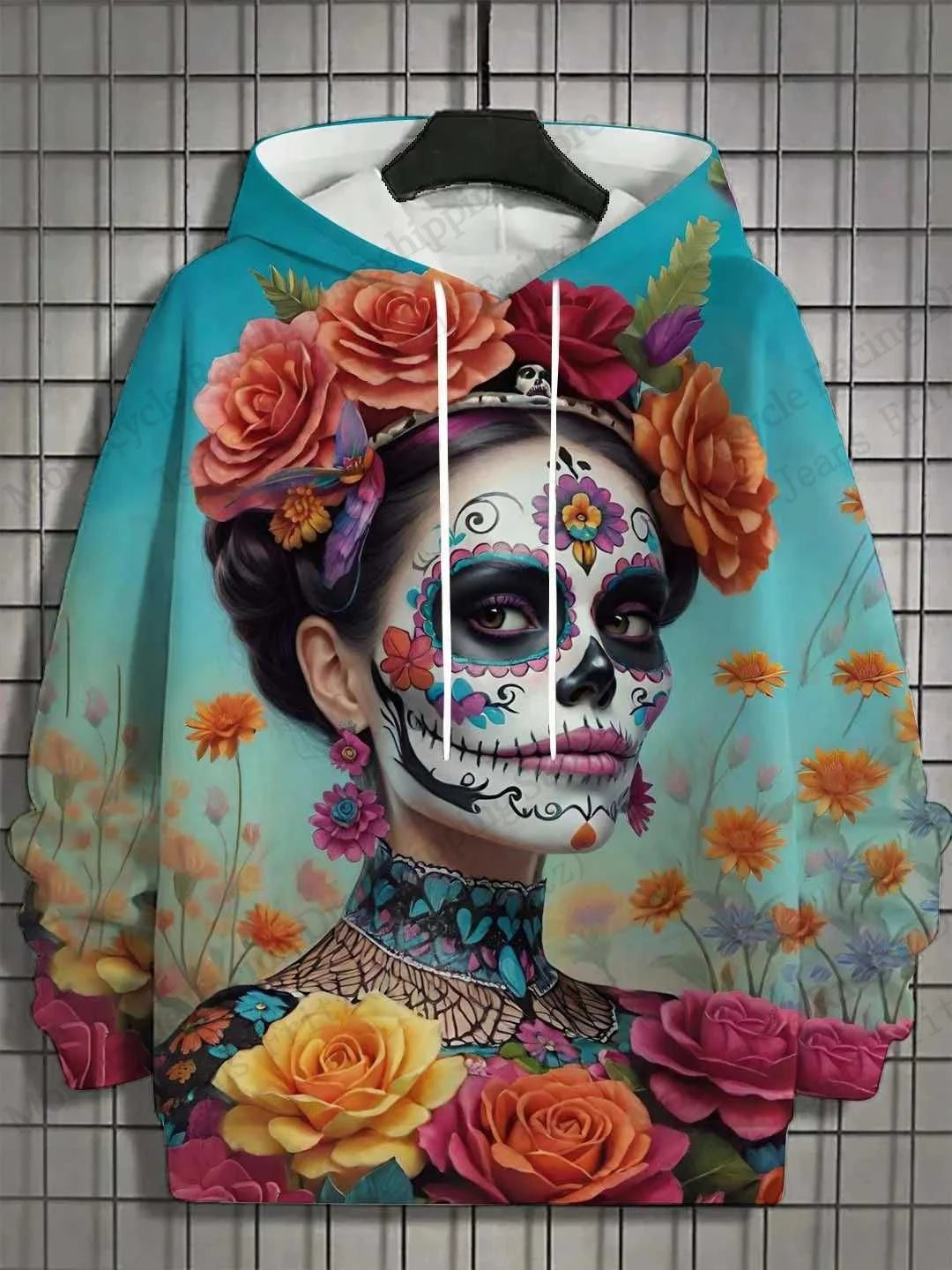 New Halloween Floral 3d Print Hoodie Women Fashion Sexy Girls Hoodies Sweatshirt Women Sweats Skull Coat Harajuku Clothes Female