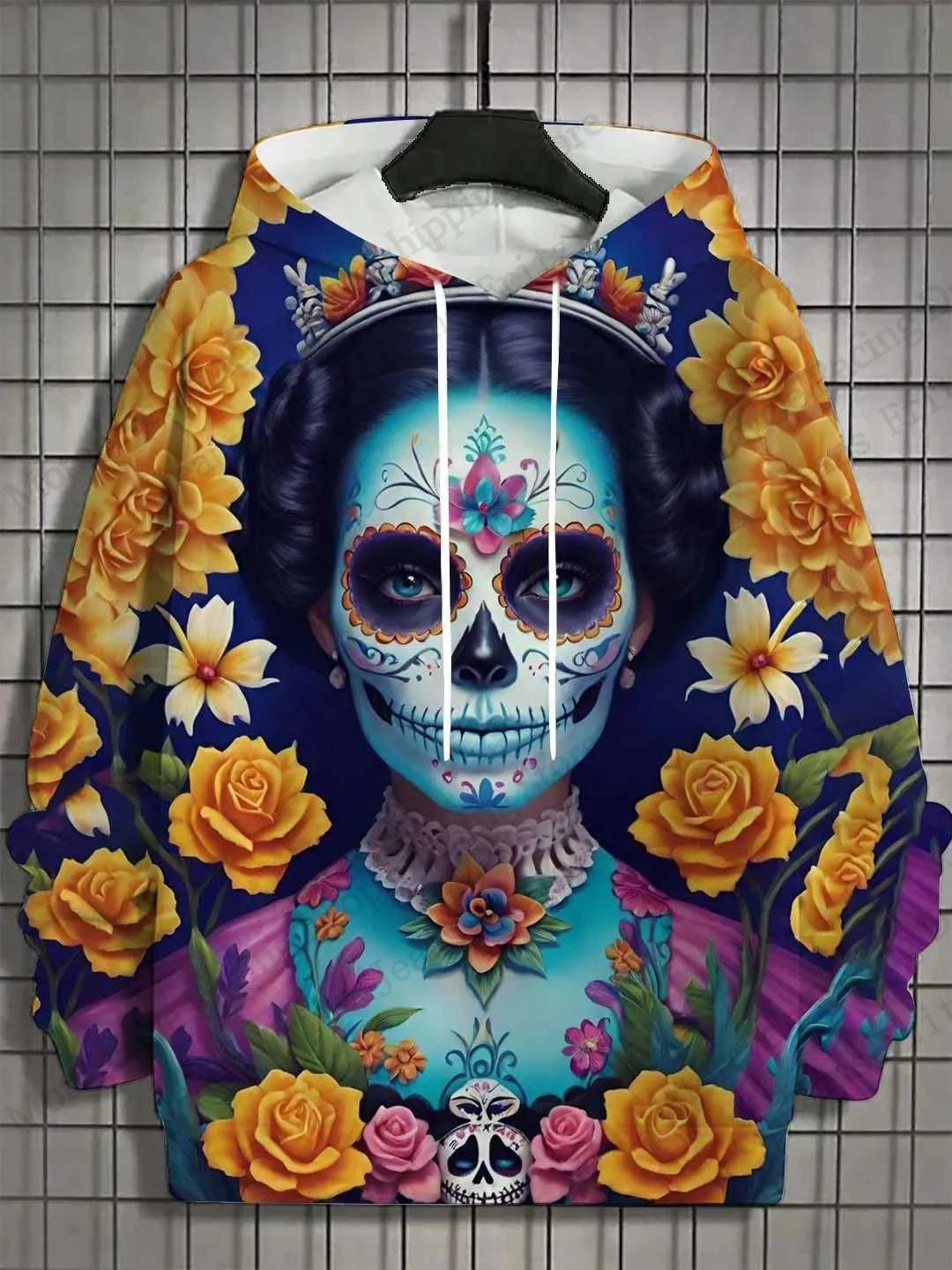 New Halloween Floral 3d Print Hoodie Women Fashion Sexy Girls Hoodies Sweatshirt Women Sweats Skull Coat Harajuku Clothes Female