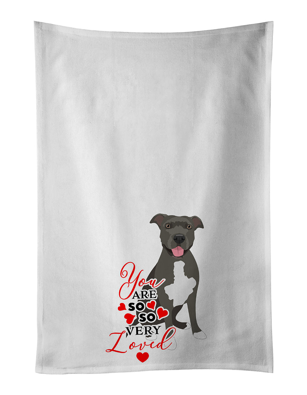 Pit Bull Blue #3 so Loved Kitchen Towel Set of 2